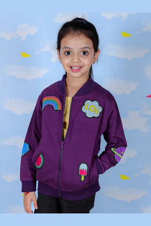 The Mom Store Kids Mock Neck Long Sleeves Bomber Jacket