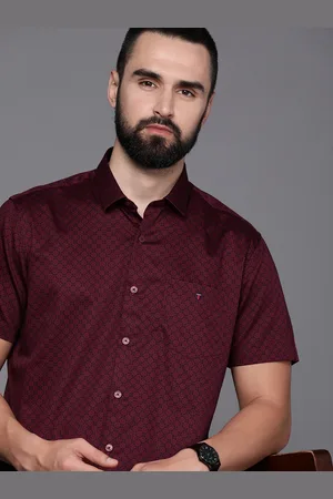 Louis Philippe Pure Cotton Slim Fit Ethnic Motifs Printed Casual Shirt