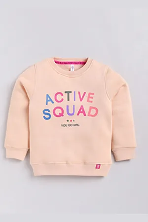 Ginie Girls Typography Printed Sweatshirt