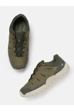 Woodland Men Woven Design Leather Sneakers