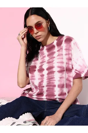 Roadster The Life Co. Tie and Dye Printed Pure Cotton Casual T-shirt