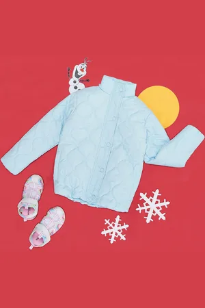 Pantaloons Girls Mock Collar Long Sleeves Crop Quilted Jacket