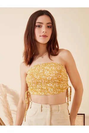 Berrylush Floral Printed Tube Crop Top