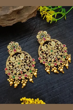 GRIIHAM Gold-Plated Contemporary Drop Earrings