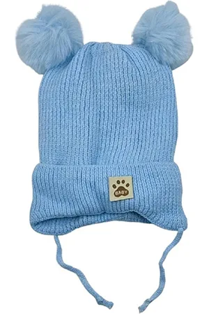 Zacharias Infants Kids Self Design Woolen Pom Pom Beanie