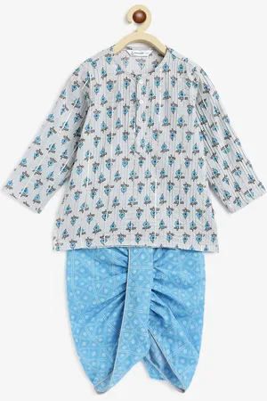 Campana Boys Ethnic Motifs Printed Gotta Patti Pure Cotton Regular Kurta with Dhoti Pants