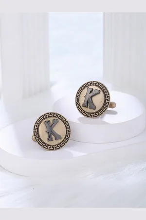 COSA NOSTRAA Textured Alphabet Cufflink