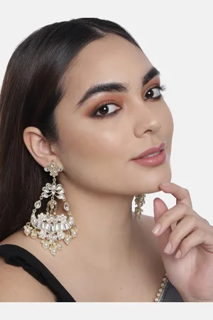 LAIDA Gold-Toned Contemporary Drop Earrings