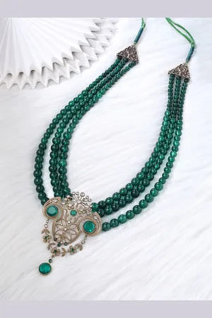 COSA NOSTRAA Stone-Studded & Beaded Layered Antique Necklace