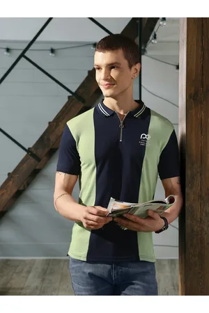 Peter England Men Colourblocked Polo Collar Applique Slim Fit T-shirt