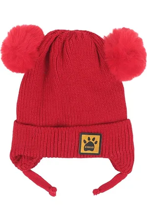 Zacharias Infants Kids Self Design Woolen Pom Pom Beanie