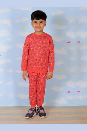 The Mom Store Boys Printed Pure Cotton T-shirt with Pyjamas