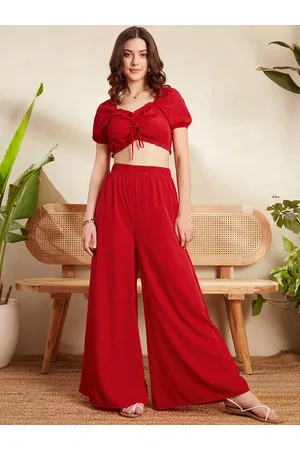 Berrylush Cropped Top & Wide Leg Trousers