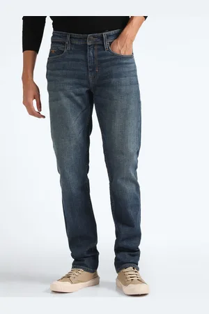 Flying Machine Men Straight Fit Clean Look Light Fade Stretchable Jeans
