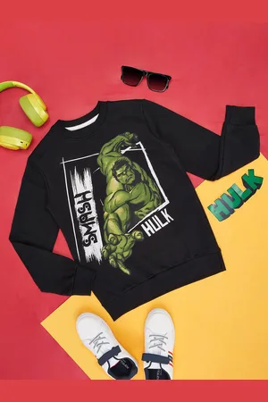 Pantaloons Boys Hulk Printed Round Neck Cotton Pullover Sweatshirt