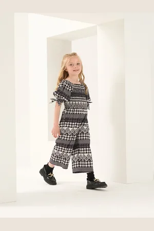 Angel & Rocket Girls Conversational Printed Smocked Basic Jumpsuit