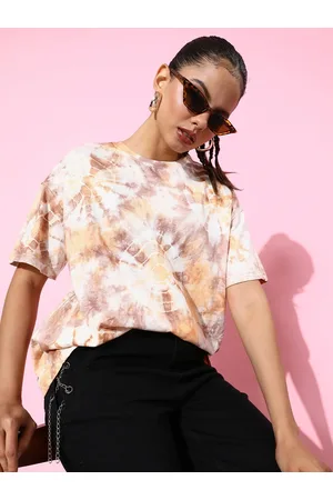 Roadster The Life Co. Pure Cotton Frosty Winters-Tie & Dye, Ombre Casual T-shirt