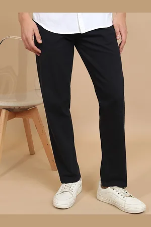 Highlander Men Navy Blue Mid-Rise Chinos Trousers