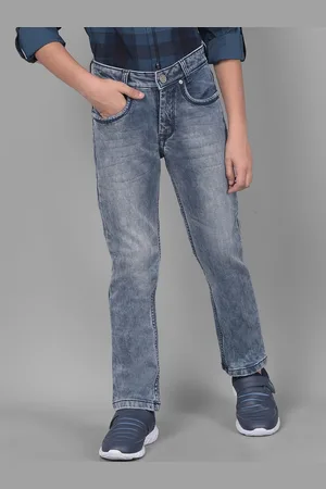 Crimsoune Club Boys Slim Fit Mid-Rise Clean Look Heavy Fade Stretchable Jeans