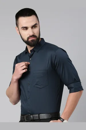Majestic Men Comfort Slim Fit Opaque Pure Cotton Casual Shirt