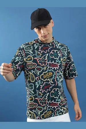 Highlander Unisex Conversational Printed Drop-Shoulder Sleeves Oversized T-shirt
