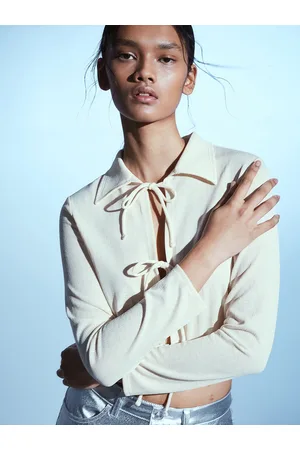 H&M Ribbed Tie-Front Top