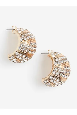 H&M Women Wide Rhinestone Earrings