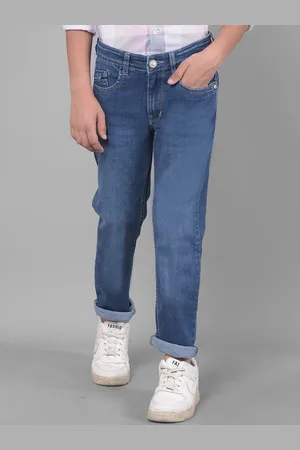 Crimsoune Club Boys Slim Fit Mid-Rise Clean Look Light Fade Stretchable Jeans