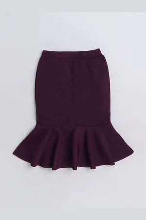 AWW HUNNIE Girls Knee Length Fish Cut Skirt