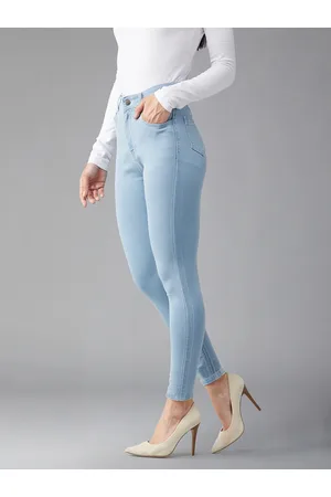 DOLCE CRUDO Women Blue Skinny Fit High-Rise Stretchable Jeans