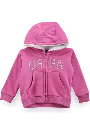 Ralph Lauren Girls Typography Printed Hooded Sweatshirt