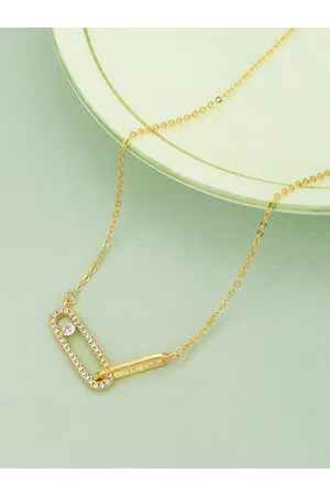 Carlton London Women Gold-Plated CZ-Studded Necklace