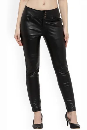 Beaver Women Black Sharp Skinny Fit Mid-Rise Regular Trouser