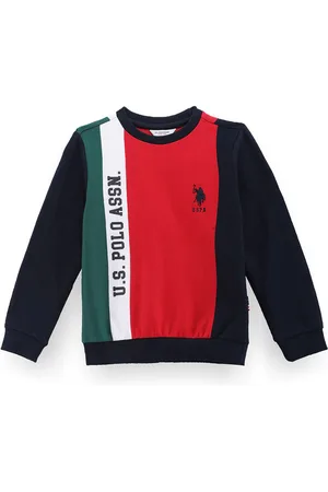 Ralph Lauren Boys Colourblocked Round Neck Pure Cotton Sweatshirt