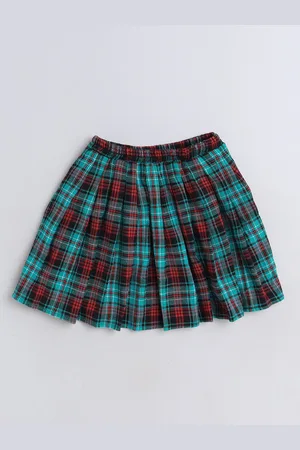 AWW HUNNIE Girls Checked Above Knee Length Skirt