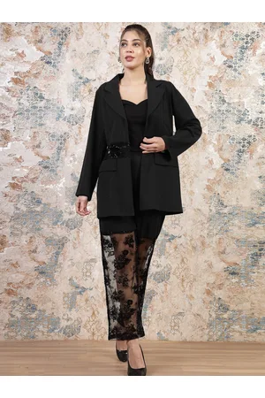 ATHENA Self Design Blazer With Trousers