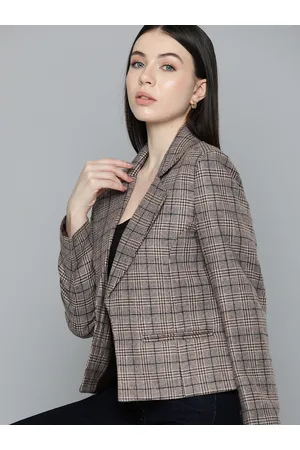 Chemistry Checked Front Open Blazer