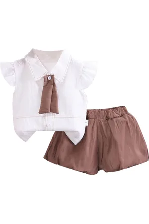 Stylecast Girls Khaki Shirt with Shorts