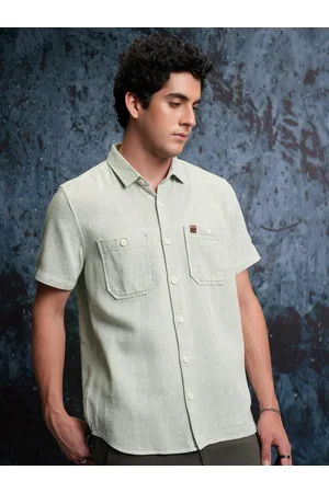 LocoMotive Premium Light Dobby Textured Utility Pocket Regular Shirt