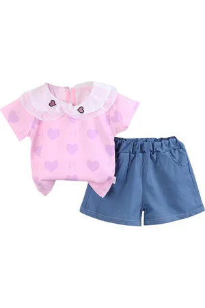 Stylecast Girls Pink Printed Top with Shorts