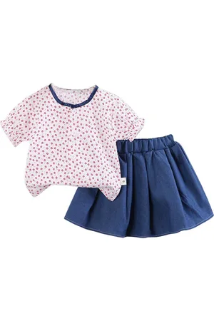 Stylecast Girls Printed Top with Skirt