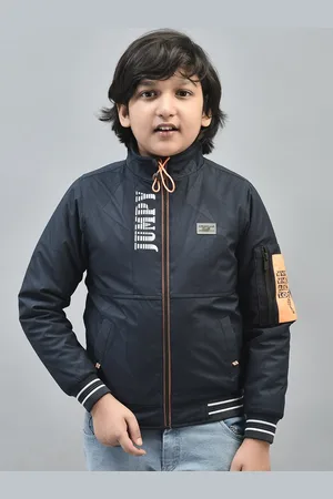 Crimsoune Club Boys Geometric Printed Lightweight Bomber Jacket
