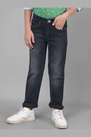 Crimsoune Club Boys Slim Fit Mid-Rise Clean Look Light Fade Stretchable Jeans