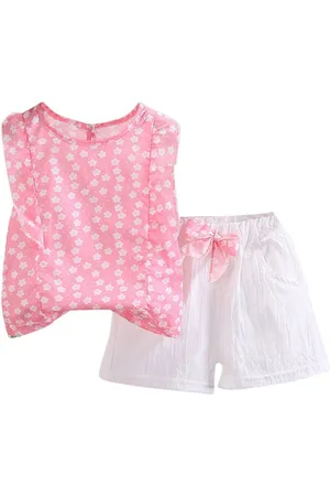 Stylecast Girls Pink Printed Top With Shorts