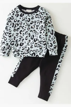 CrayonFlakes Girls Abstract Printed Top with Pyjamas