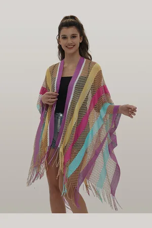JC Collection Self Design Scarf With Frayed Hem