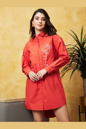 Globus Rust Pure Cotton Shirt Dress