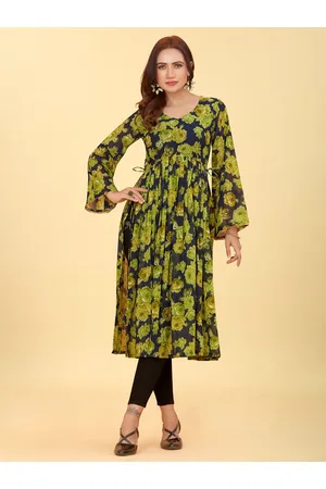 CHANSI Floral Printed Flared Sleeves Anarkali Kurta