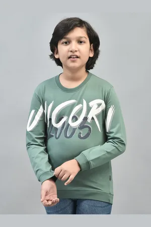Crimsoune Club Boys Typography Printed Pullover