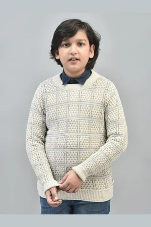 Crimsoune Club Boys Checked Pullover Sweater